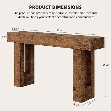 Farmhouse Console Table, Long Sofa Table Behind The Couch, Narrow Sofa Table