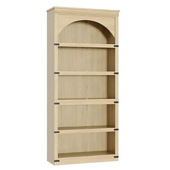 Farmhouse Arched Bookshelf, Wooden Arch Book Shelf with Wooden Base, 5 tier Bookshelves