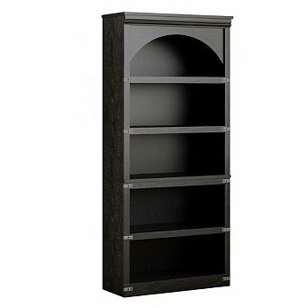 Farmhouse Arched Bookshelf, Wooden Arch Book Shelf with Wooden Base, 5 tier Bookshelves