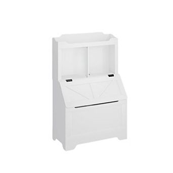 Wooden Kids Bookshelf, Toy Storage with Flip Lid and Cubbies, Toy Organizer for Playroom