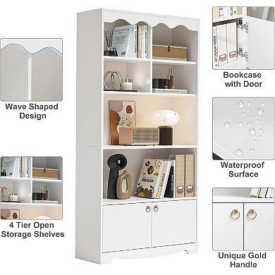 5-Tier Bookcase, 63 Inch Tall Bookshelf