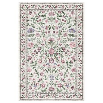 GlowSol Machine Washable Area Rug for Living Room Non Slip Pastoral Farmhouse Rug for Living Spaces