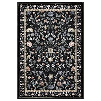 GlowSol Machine Washable Area Rug for Living Room Non Slip Pastoral Farmhouse Rug for Living Spaces