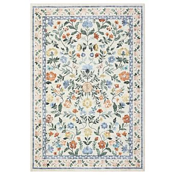 GlowSol Machine Washable Area Rug for Living Room Non Slip Pastoral Farmhouse Rug for Living Spaces