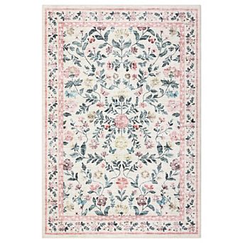 GlowSol Machine Washable Area Rug for Living Room Non Slip Pastoral Farmhouse Rug for Living Spaces