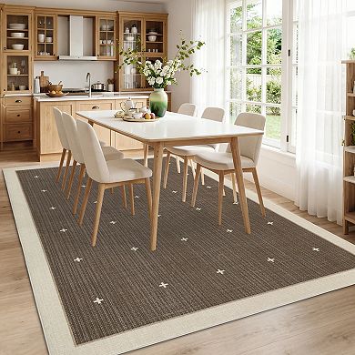 Garvee Modern Minimalist Machine Washable Area Rug Low Pile Non Slip Rug for Bedroom Kitchen Laundry