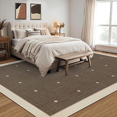 Garvee Modern Minimalist Machine Washable Area Rug Low Pile Non Slip Rug for Bedroom Kitchen Laundry