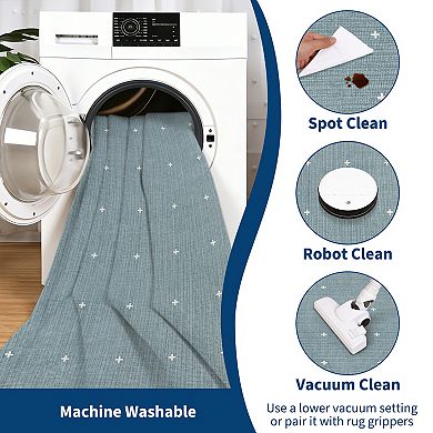 Garvee Modern Minimalist Machine Washable Area Rug Low Pile Non Slip Rug for Bedroom Kitchen Laundry