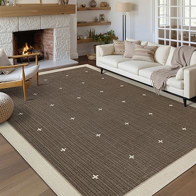 Garvee Modern Minimalist Machine Washable Area Rug Low Pile Non Slip Rug for Bedroom Kitchen Laundry