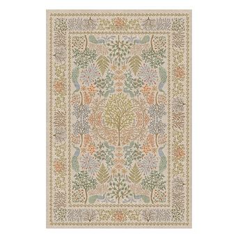 Garvee Pastoral Peacock Forest Area Rug Non Slip Washable Low Pile Rug for Living Room Bedroom