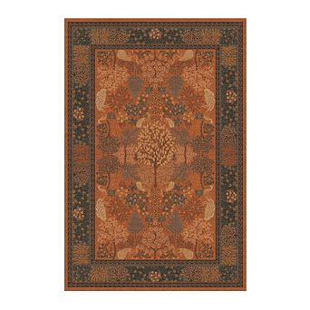 Garvee Pastoral Peacock Forest Area Rug Non Slip Washable Low Pile Rug for Living Room Bedroom