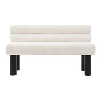 Merax Multi-Purpose Upholstered Bench with Solid Rubber Wood Legs, Versatile Padded Seating