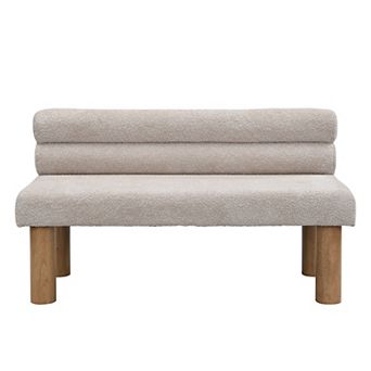 Merax Multi-Purpose Upholstered Bench with Solid Rubber Wood Legs, Versatile Padded Seating