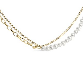 Haus of Brilliance 18k Gold over Sterling Silver Vermeil Freshwater Cultured Pearl Strand Necklace