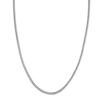 Color Romance Sterling Silver Diamond-Cut Flat Oval Snake Chain Necklace