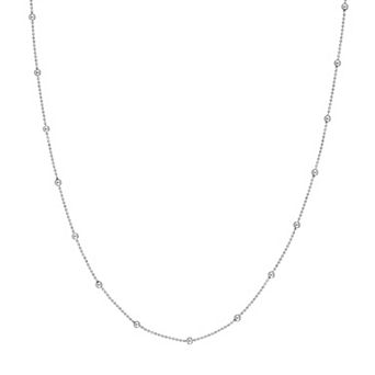 Color Romance Sterling Silver Bead Station Necklace