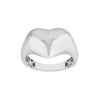 Color Romance Sterling Silver Heart Dome Ring