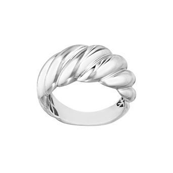 Color Romance Sterling Silver Fluted Shrimp Ring