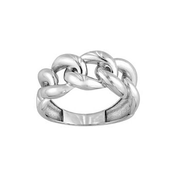 Color Romance Sterling Silver Curb Chain Ring