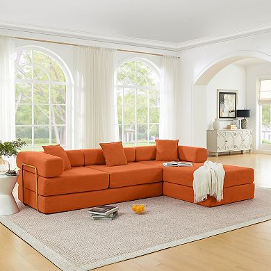 Merax Modular Sectional Sofa with L-Shape Chaise, Boneless Cloud Couch with Deep Seat