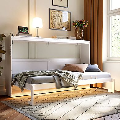 Merax Modern Side-Folding Murphy Bed with Trendy Printed Pattern