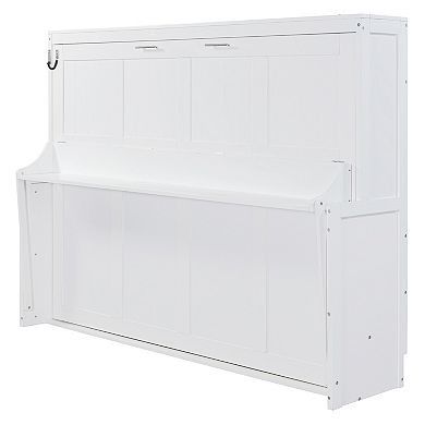 Merax Murphy Bed with Hydraulic Lift & Desk Design