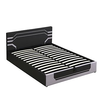 Merax Modern Queen Size Hydraulic Storage Gaming Bed Frame