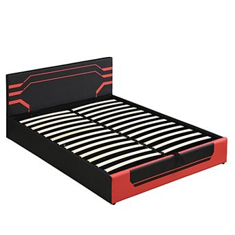 Merax Modern Queen Size Hydraulic Storage Gaming Bed Frame