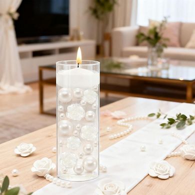 170-Piece Vase Filler Set, Artificial Flowers & Beads for Centerpiece Decor