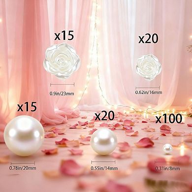 170-Piece Vase Filler Set, Artificial Flowers & Beads for Centerpiece Decor