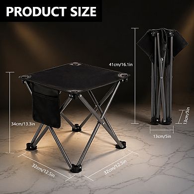 3 Pack Folding Camping Stools Portable 400Lbs Capacity with Storage Bags for Outdoor Fishing Beach
