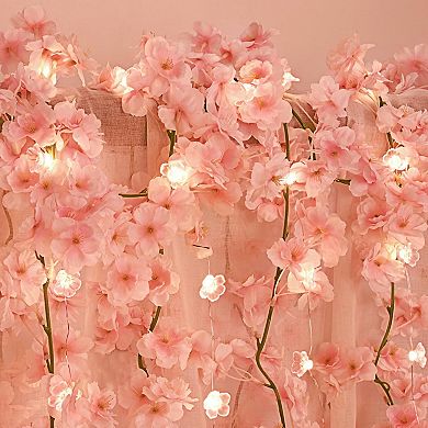 12-Pack 70.8Ft Artificial Cherry Blossom Garland Silk Vines Wedding Home Decor