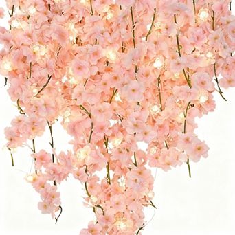 12-Pack 70.8Ft Artificial Cherry Blossom Garland Silk Vines Wedding Home Decor