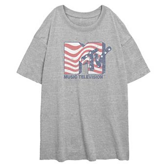 Juniors' MTV Stars & Stripes Oversized Graphic Tee