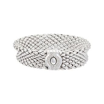Meshmerise 18k Gold over Sterling Silver 1/5 Carat T.W. Diamond Mesh Bracelet