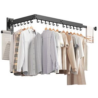 Folding Clothes Hangers With Clips 2 Pack 360° Rotatable Hook Portable Plastic Drying