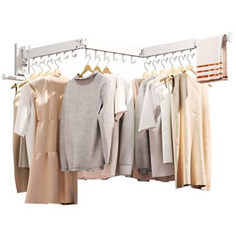 Folding Clothes Hangers With Clips 2 Pack 360° Rotatable Hook Portable Plastic Drying