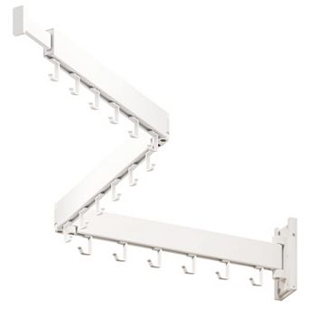 Wall Mounted Clothes Drying Rack Folding Retractable Aluminum 3-Pole 220lbs