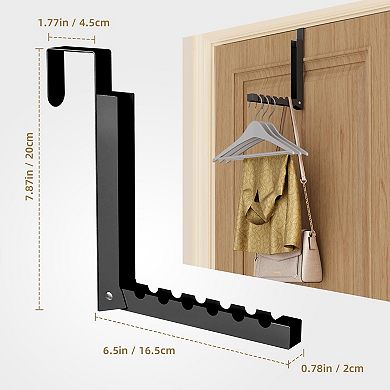 Over Door Folding Clothes Drying Rack 6-Hook Metal Hanger White 2-Pack
