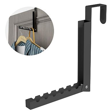 Over Door Folding Clothes Drying Rack 6-Hook Metal Hanger White 2-Pack