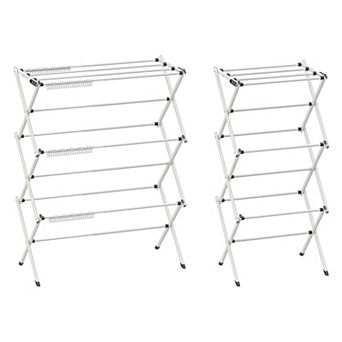 3 tier Foldable Clothes Drying Rack Metal Collapsible Indoor Outdoor Laundry Space-saving