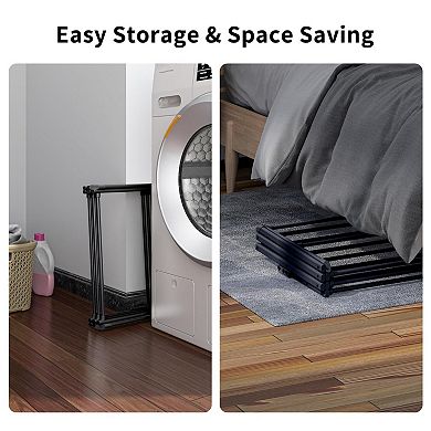 3 Tier Foldable Clothes Drying Rack Metal Collapsible Indoor Outdoor Laundry Space-saving