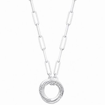 Meshmerise 18k Gold over Sterling Silver 1/8 Carat T.W. Diamond Link Necklace
