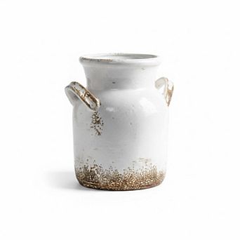 Ceramic Rustic Farmhouse Vase Distressed Decorative Flower Home Decor Shelf Boho Living Room Bedroom