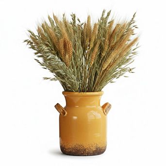 Ceramic Rustic Farmhouse Vase Distressed Decorative Flower Home Decor Shelf Boho Living Room Bedroom