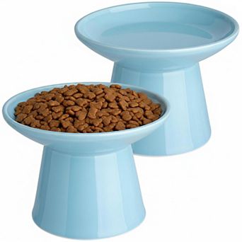 62 Inch Extra Wide Elevated Ceramic Cat Bowl Set Whisker Friendly Sturdy Dishwasher Safe for Elder
