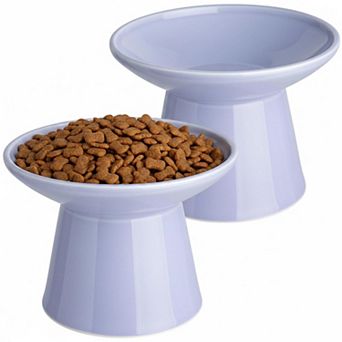 62 Inch Extra Wide Elevated Ceramic Cat Bowl Set Whisker Friendly Sturdy Dishwasher Safe for Elder