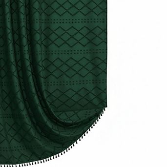 Boho Chevron Textured Shower Curtain Fabric Farmhouse Bathroom Decor