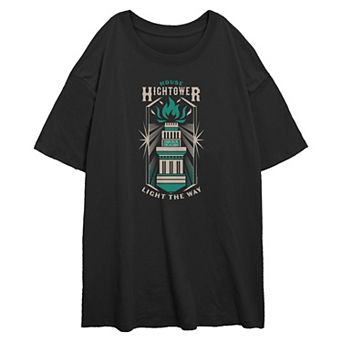 Juniors' House of the Dragon Hightower Light The Way Oversized Graphic Tee
