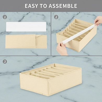 4 Pack Drawer Organizers 8 Grids Foldable Closet Storage Bins Dresser Boxes For T-shirts Tank Tops